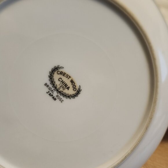 6- Crest Wood Bridal Rose China Japan 7.25" Bowls 1390 - Picture 6 of 9